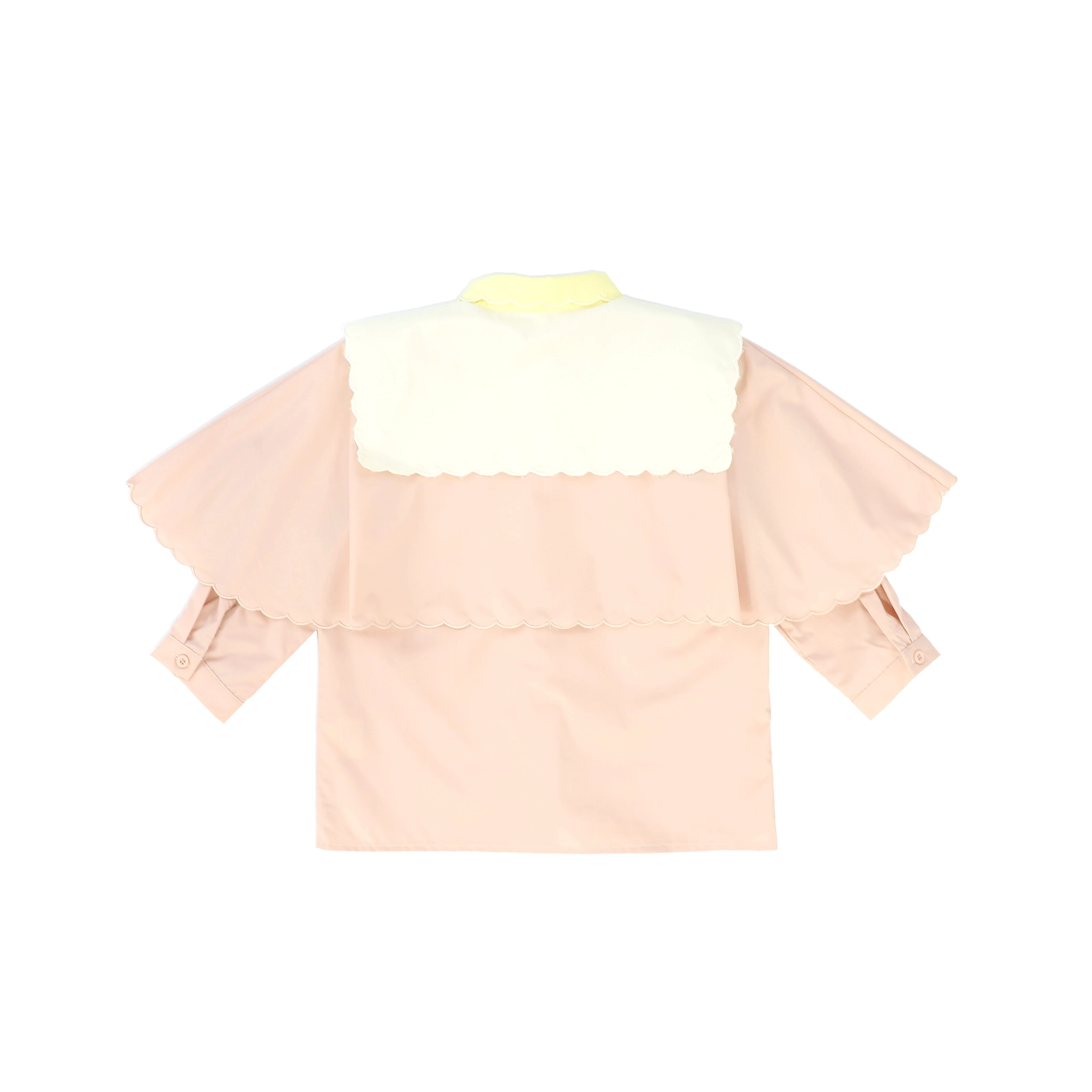 VALENTINA LIGHT PINK SCALLOP FRAYED STITCH BLOUSE [FINAL SALE] - Image 2