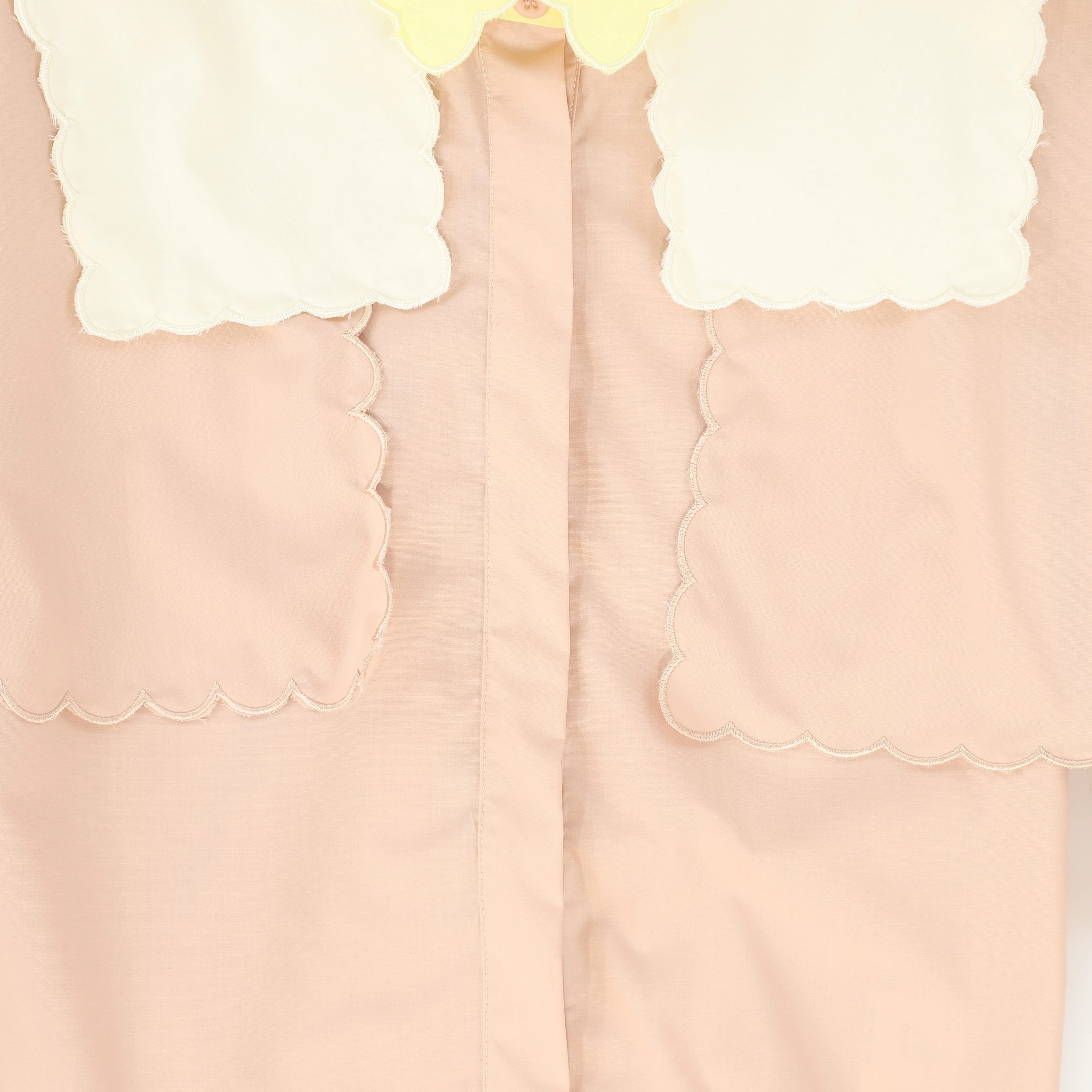 VALENTINA LIGHT PINK SCALLOP FRAYED STITCH BLOUSE [FINAL SALE] - Image 3
