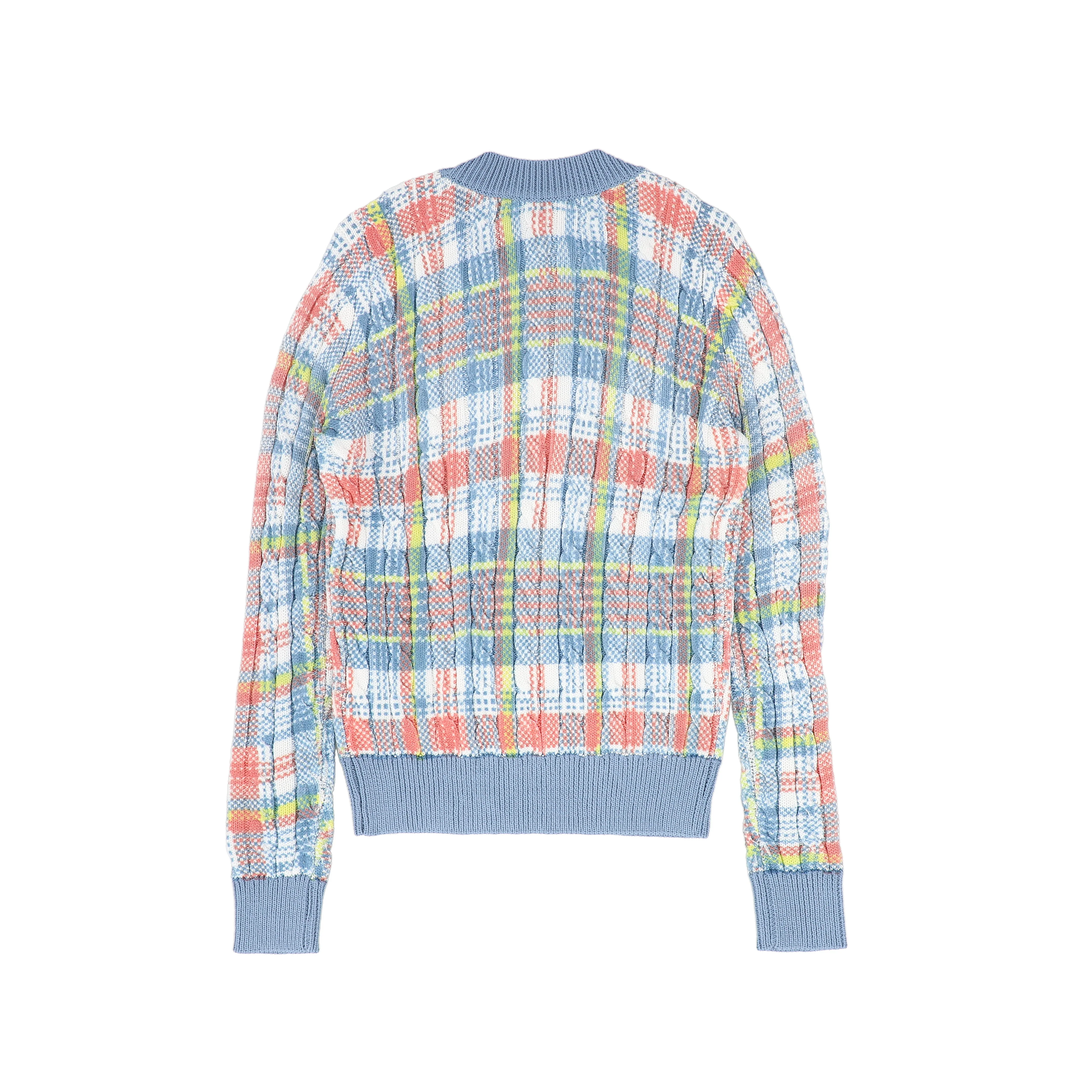 VALENTINA MULTI DENIM PLAID PRINT SWEATER [FINAL SALE] - Image 2