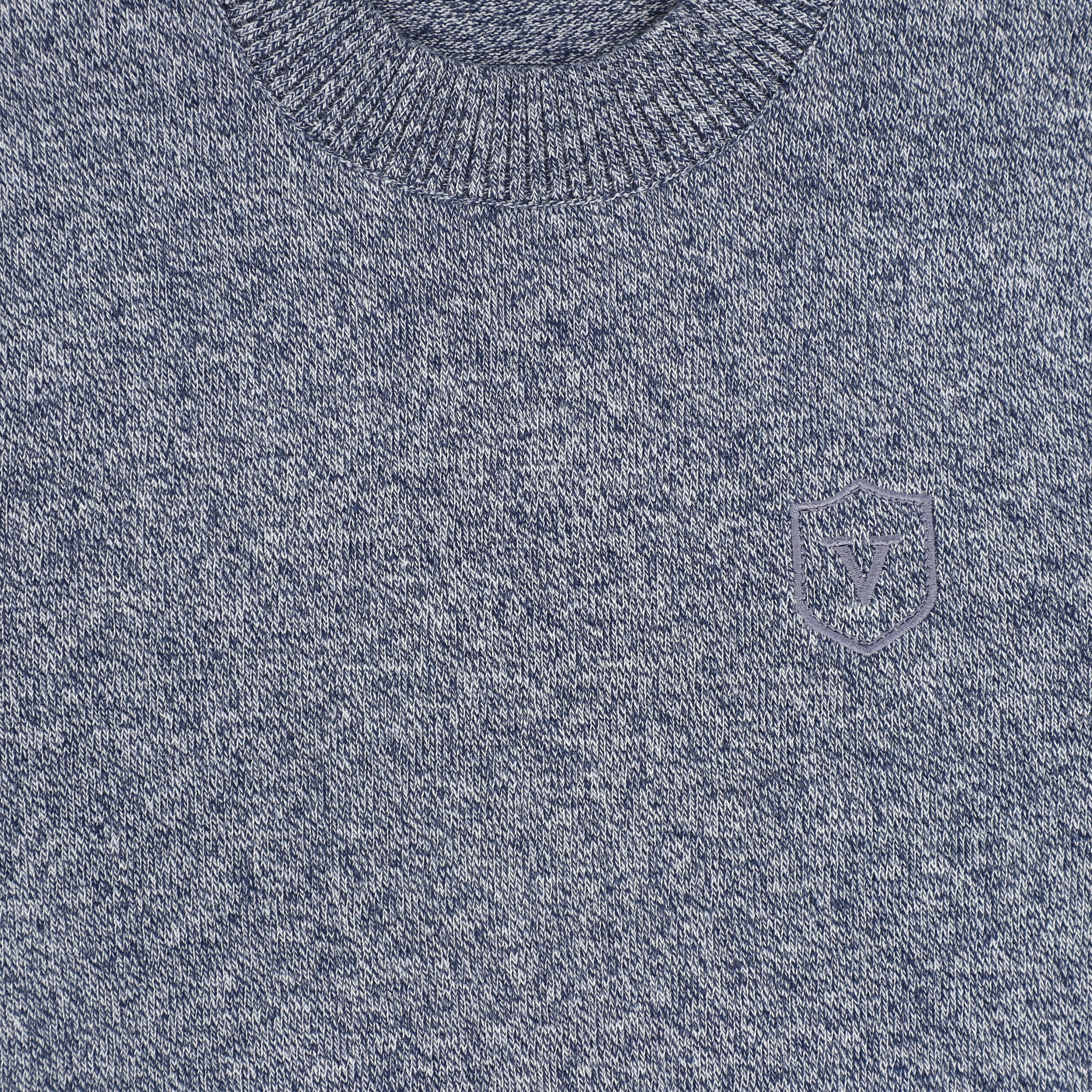 VALENTINA NAVY MARLED CREW NECK SWEATER [FINAL SALE] - Image 3