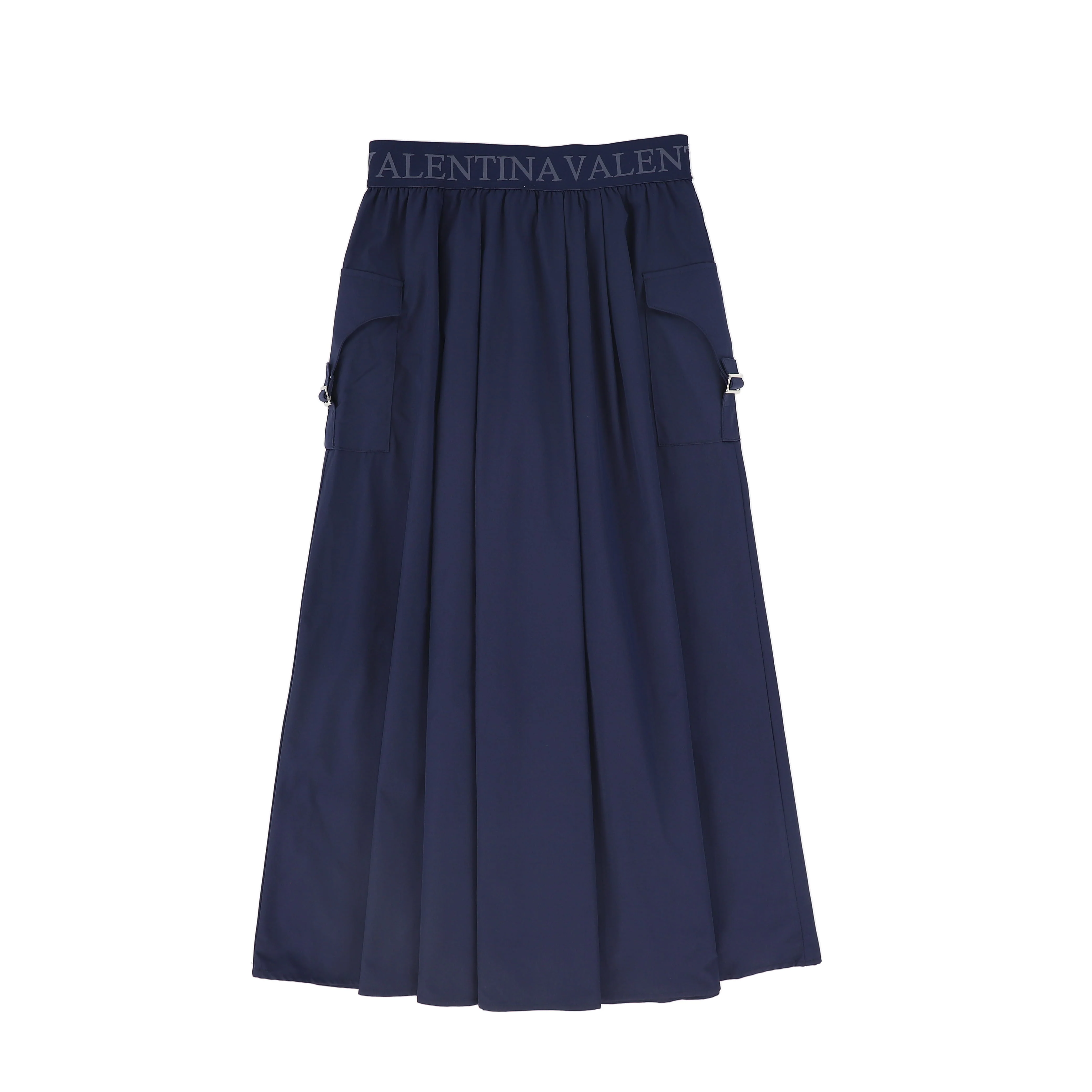 VALENTINA NAVY PLEATED CARGO SKIRT [FINAL SALE] - Image 2