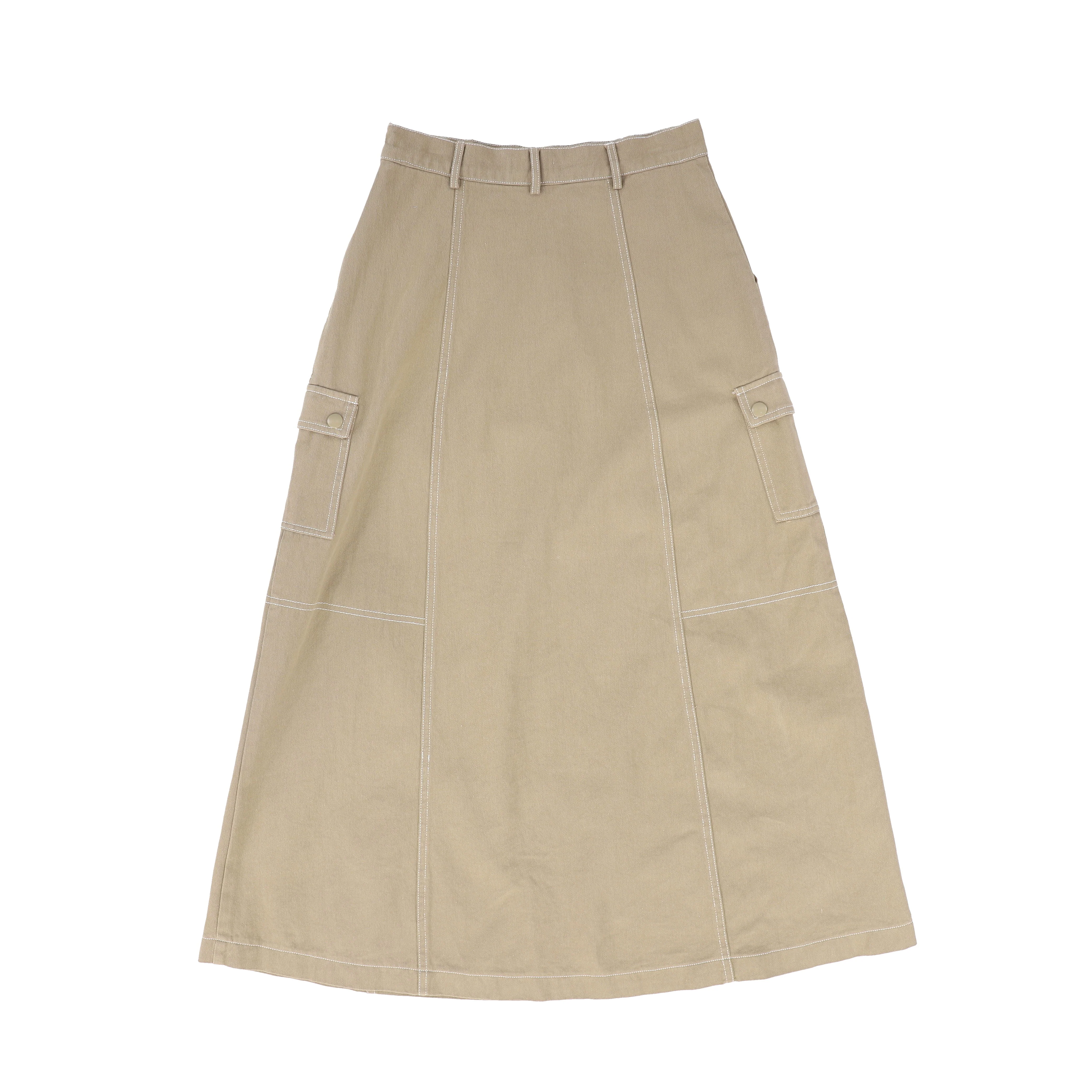 VALENTINA TAN CARGO STITCH DETAIL MAXI SKIRT [FINAL SALE] - Image 2