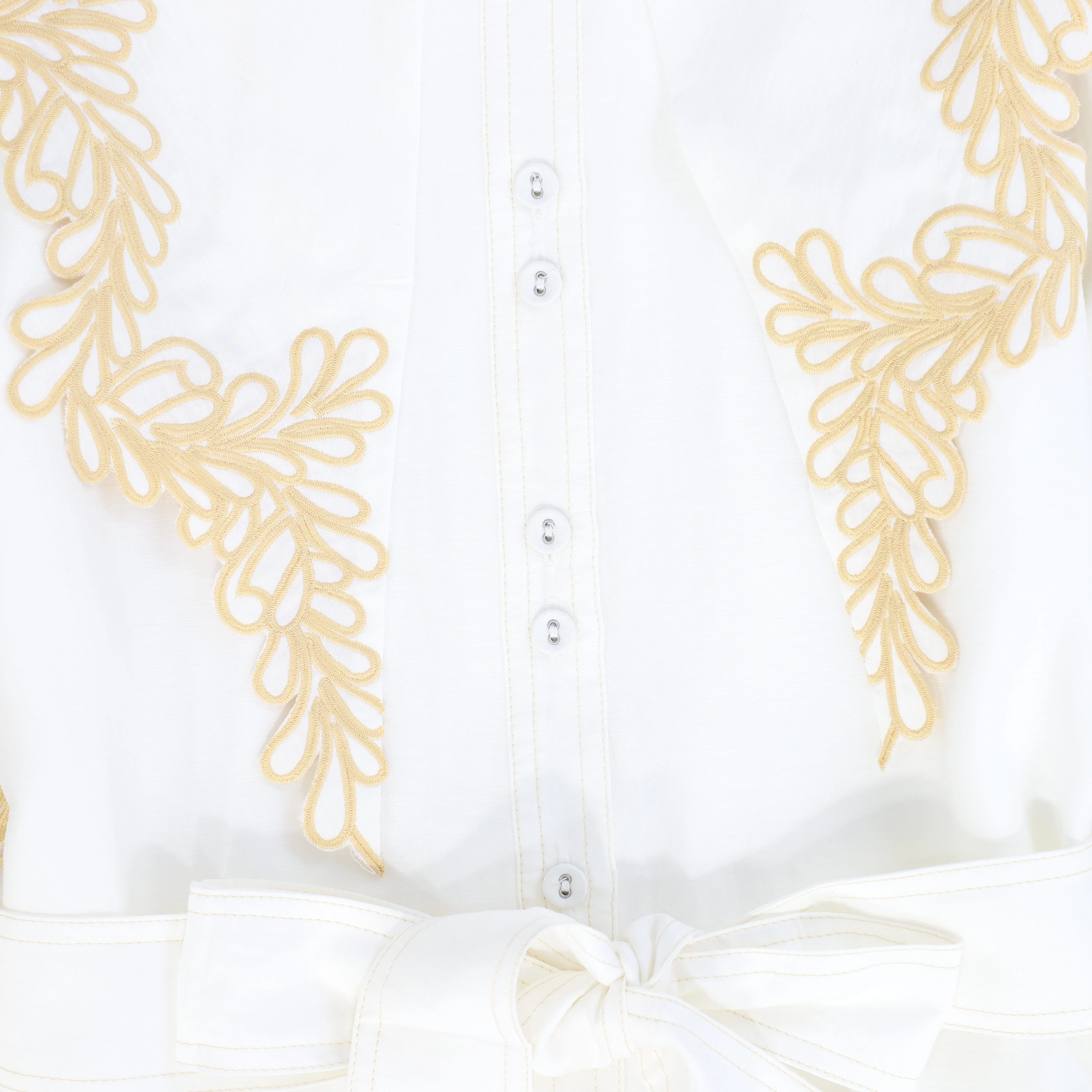 VALENTINA WHITE EMBROIDERED COLLAR TRIM DRESS [FINAL SALE] - Image 3