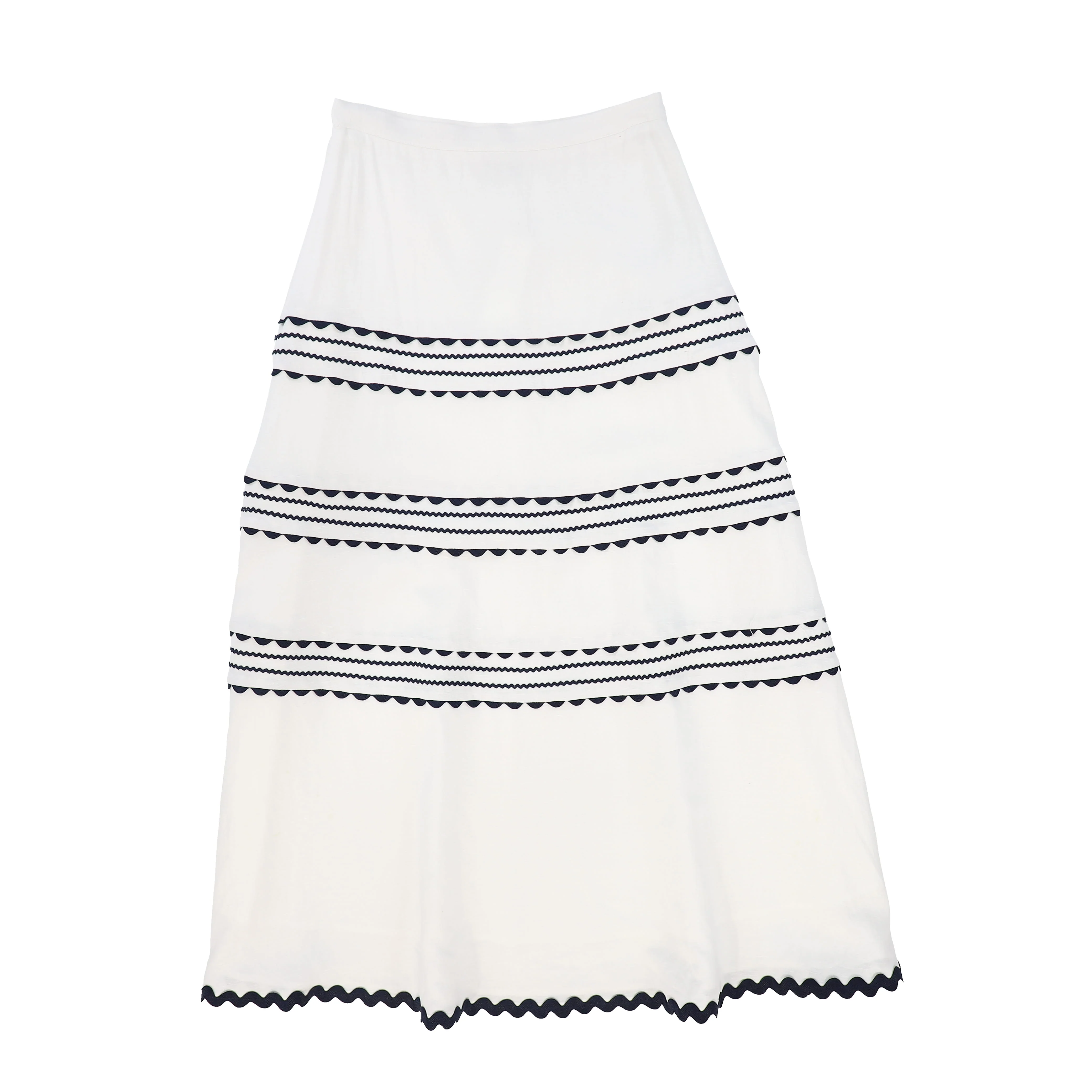 VALENTINA WHITE SCALLOP TRIMMED SKIRT [FINAL SALE] - Image 2