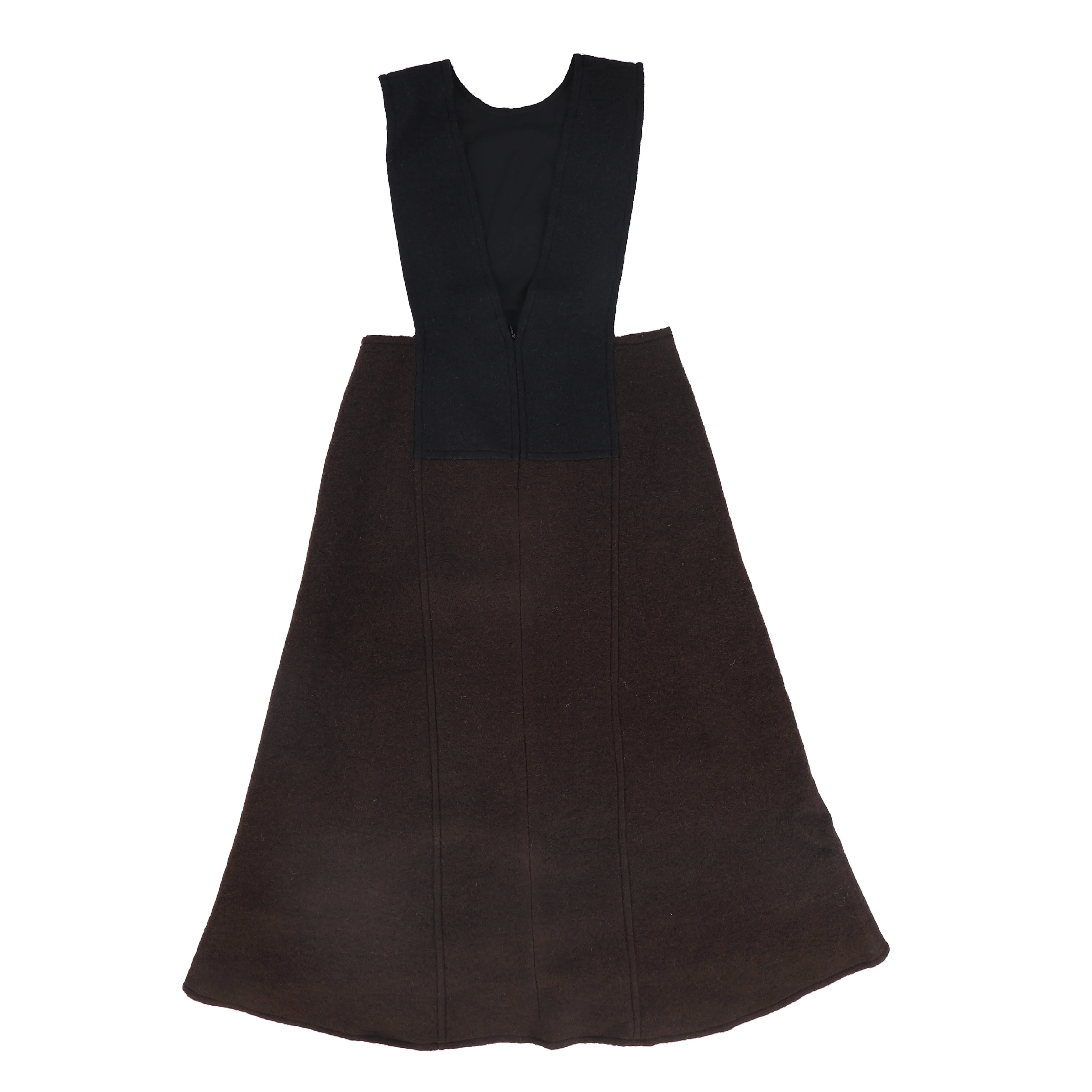 VENERA ARAPU BROWN WOOL OVERLAY LOGO DRESS [FINAL SALE] - Image 2