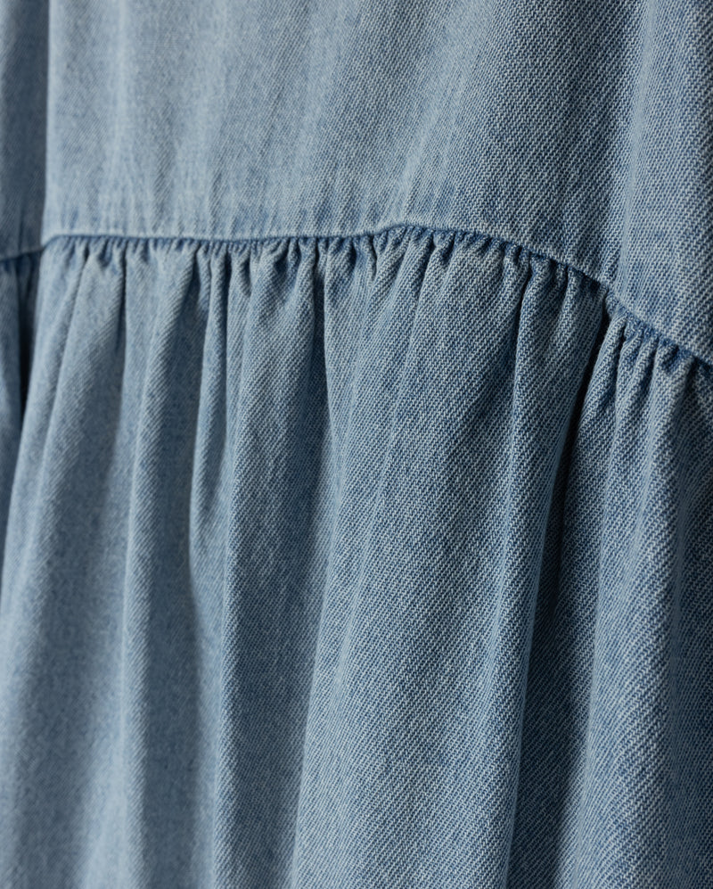 VIBE BLUE DENIM CHAMBRAY HIGH CUT JUMPER [FINAL SALE] - Image 2
