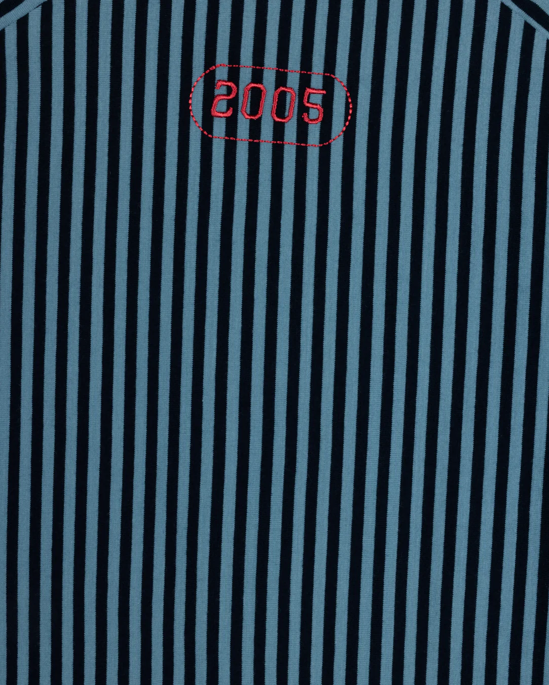 VIBE BLUE PINSTRIPED DATE T-SHIRT [FINAL SALE] - Image 2