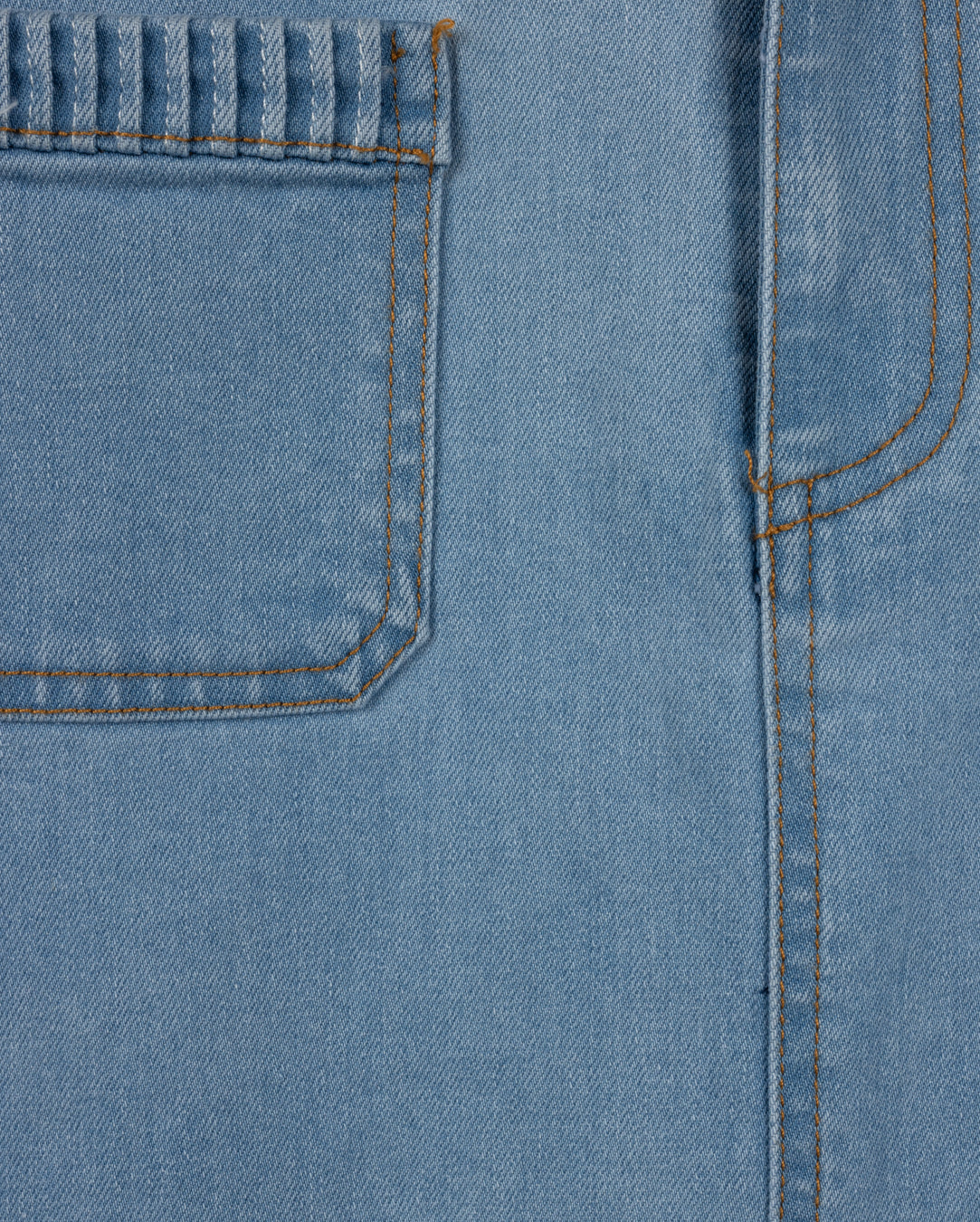 VIBE LIGHT BLUE DENIM STITCH POCKET TRIM SKIRT [FINAL SALE] - Image 2