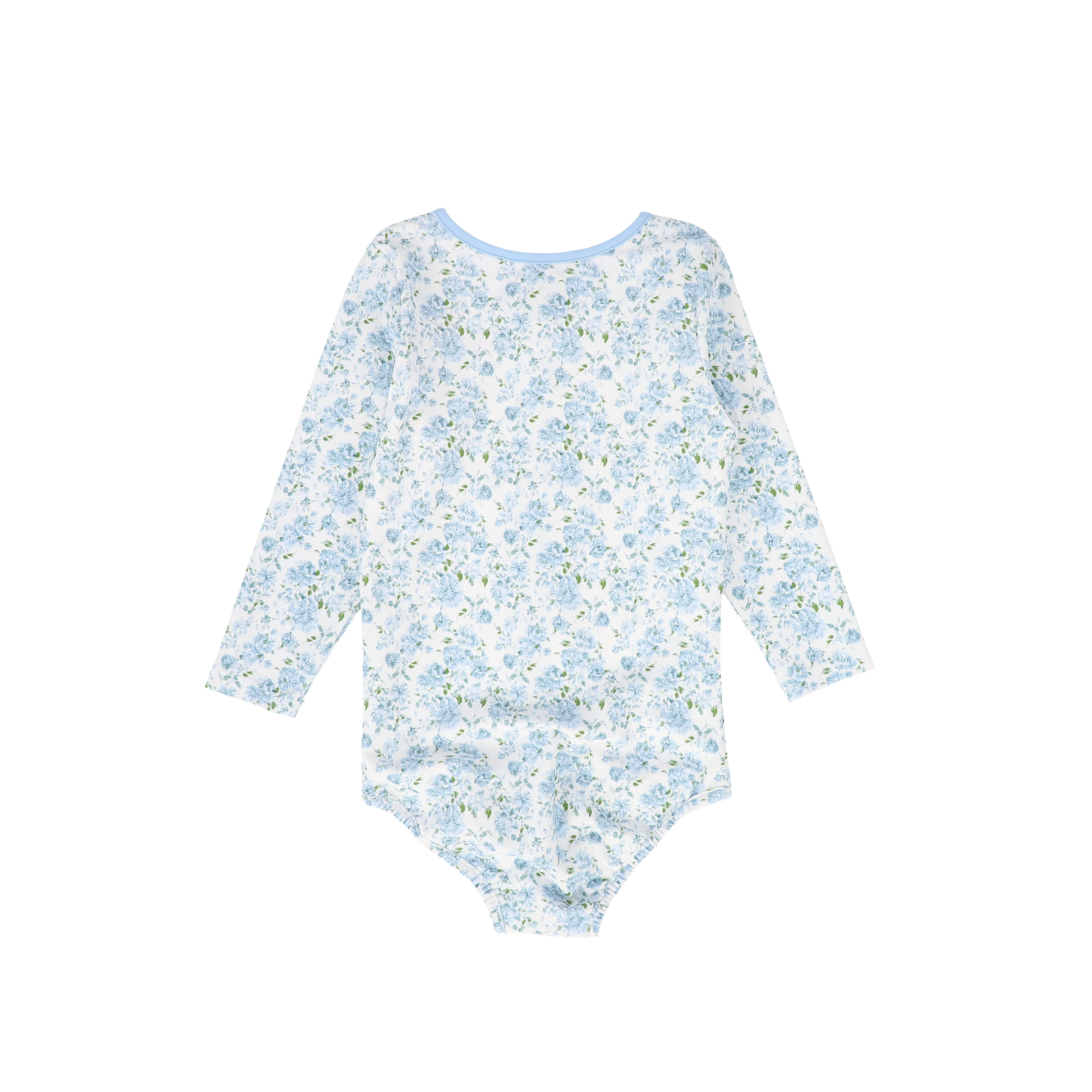 WATER CLUB BLUE TINY FLORAL HALF ZIP SWIMSUIT - Image 2
