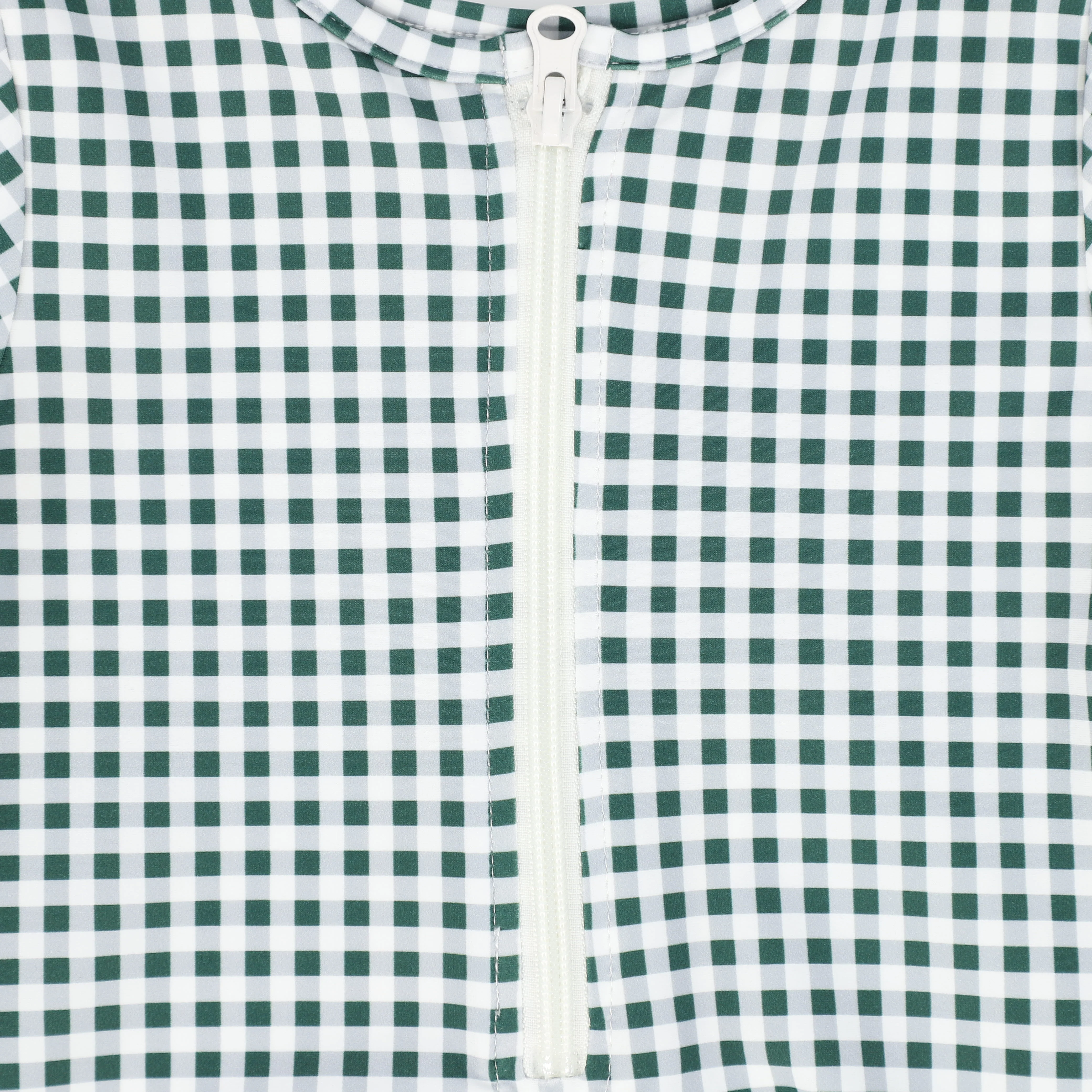 WATER CLUB GREEN GINGHAM HALF ZIP SWIMSUIT [FINAL SALE] - Image 3