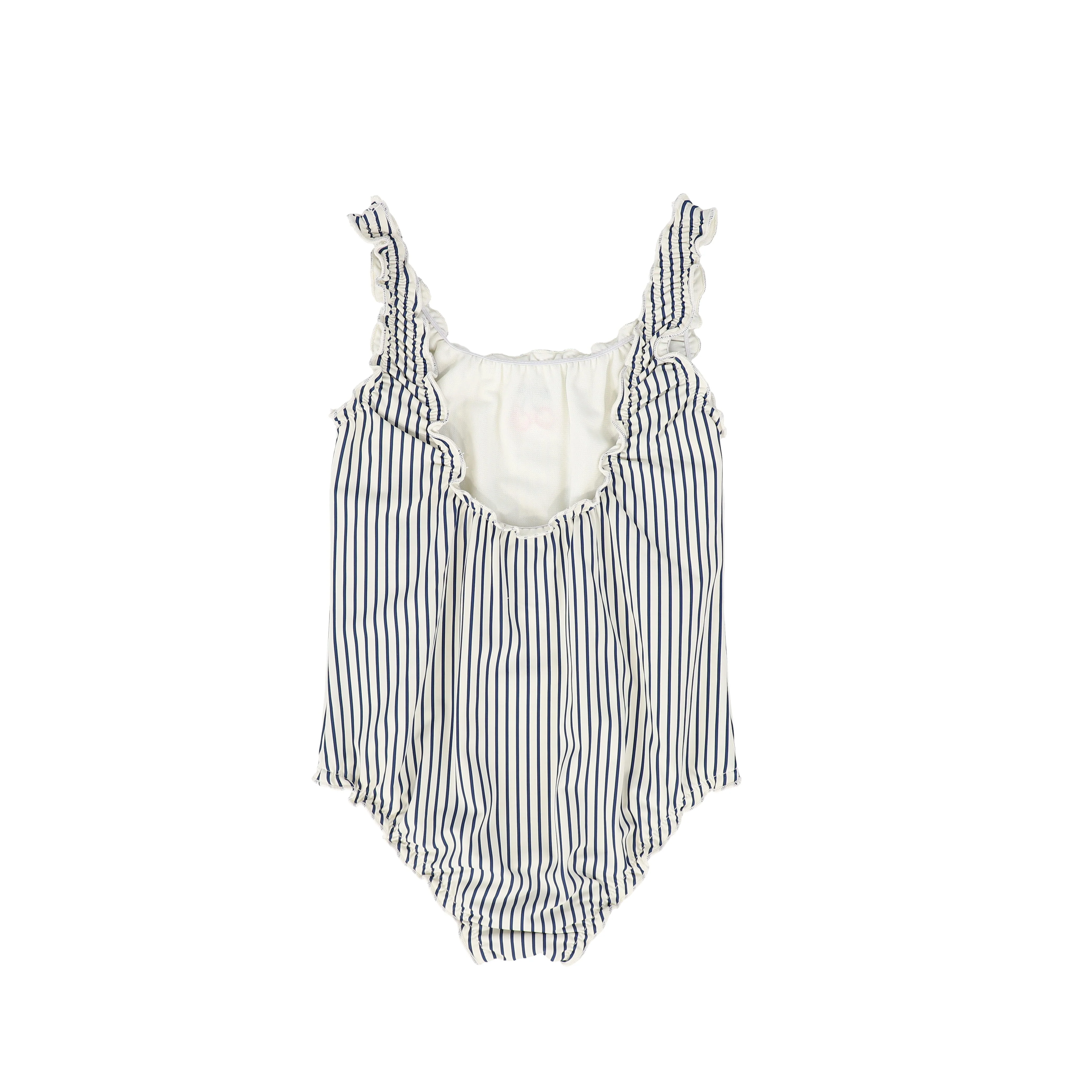 WATER CLUB WHITE/BLUE THIN STRIPE GATHERED SWIMSUIT - Image 2