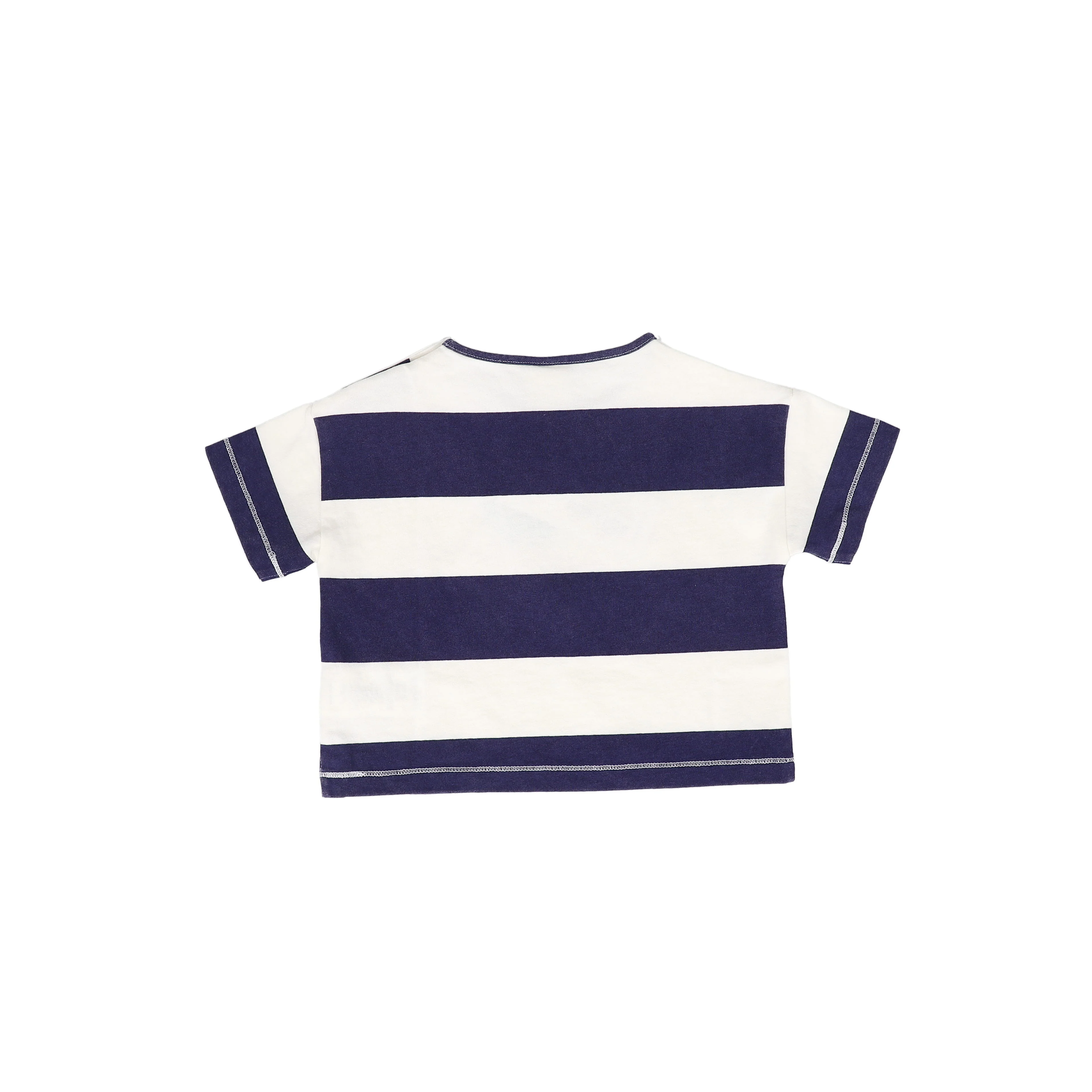 WYNKEN NAVY/WHITE STRIPED WORDED TEE [FINAL SALE] - Image 2