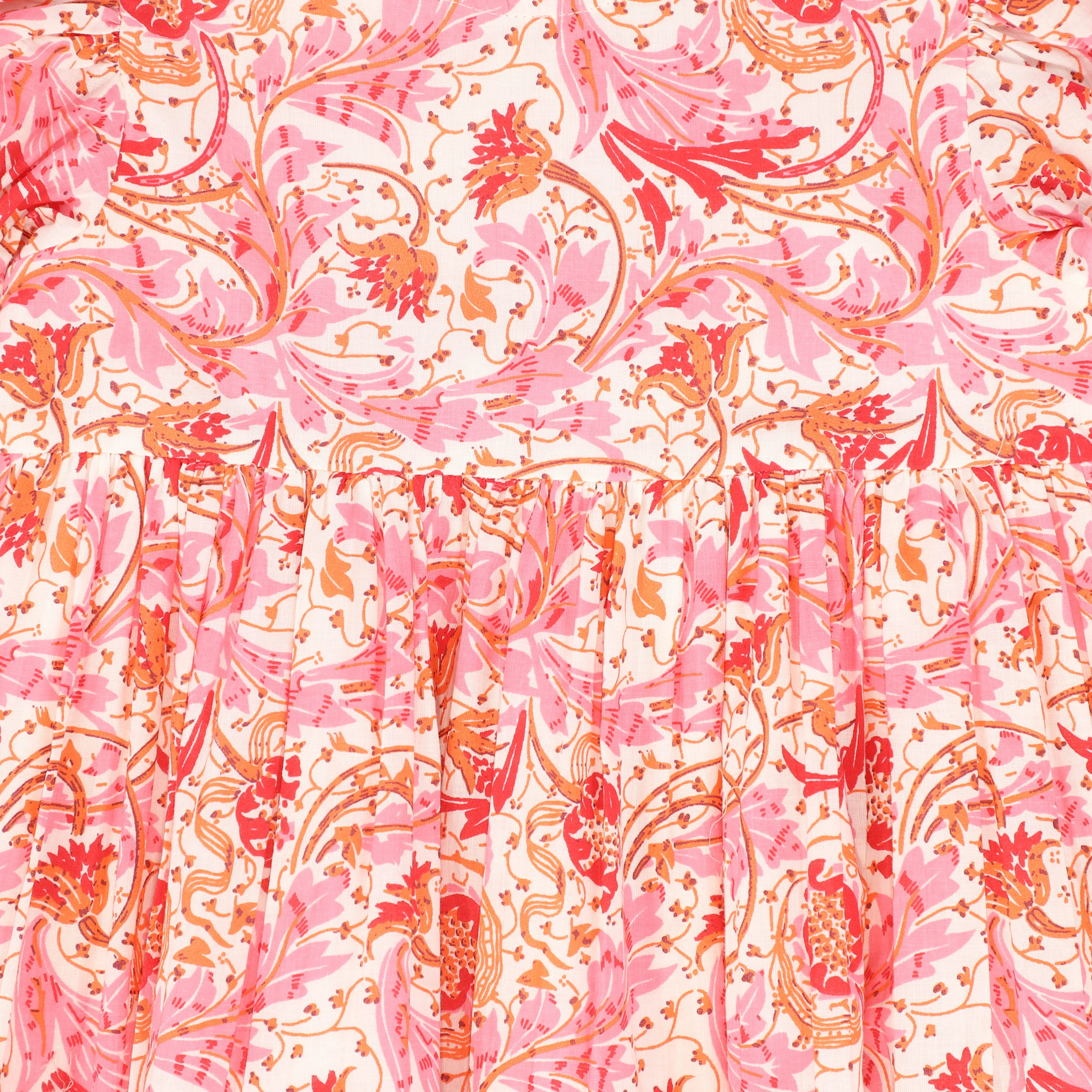 YO BABY HOT PINK FLORAL PLEAT DRESS [FINAL SALE] - Image 2